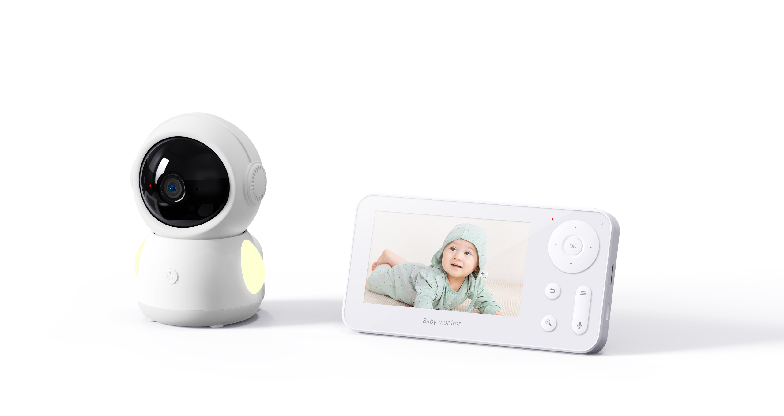 Wireless Baby Monitor - 4,3-Zoll-Bildschirm 2MP 1080P Vollfarbige Gegensprechanlage WLAN