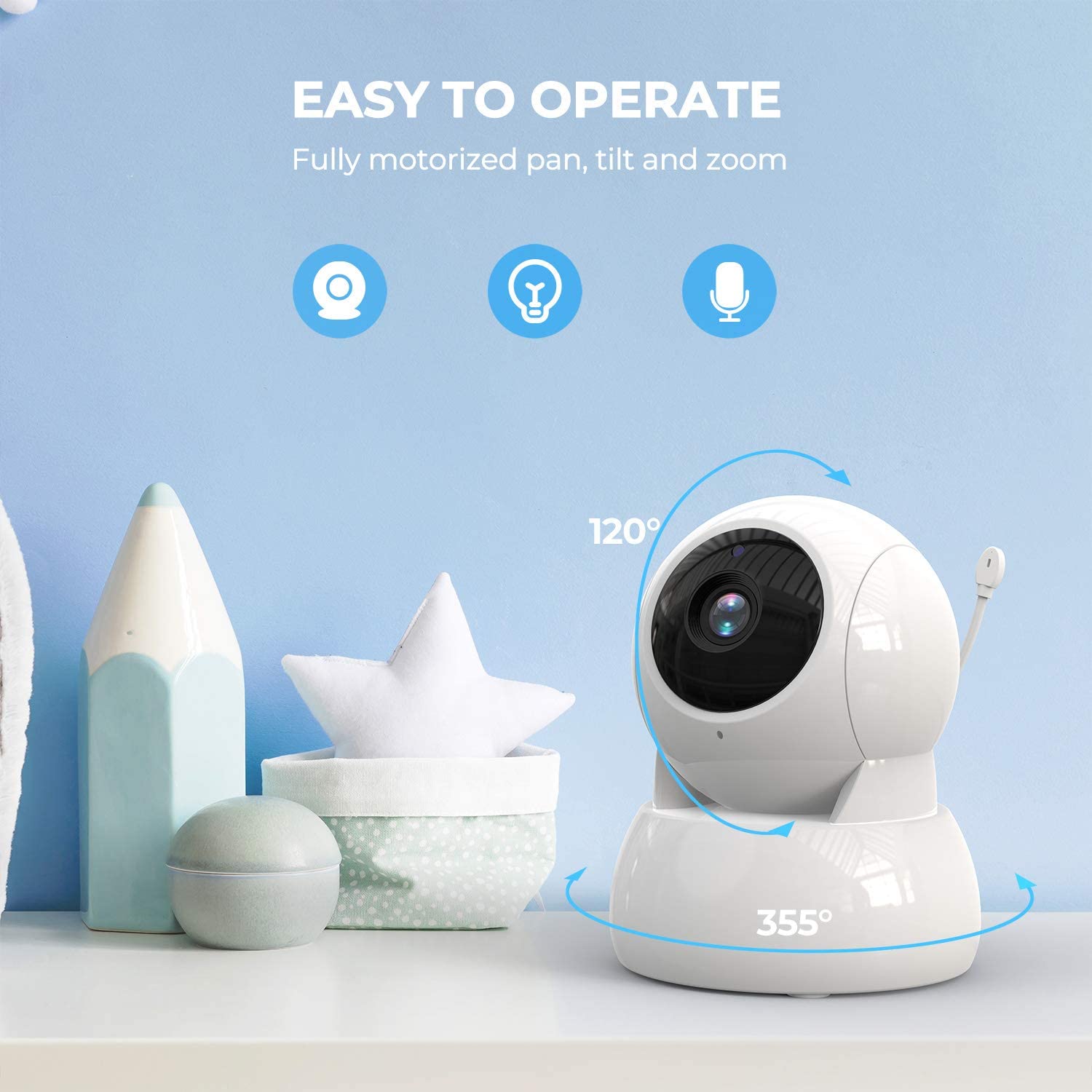 Wireless Baby Monitor - 5-Zoll-Bildschirm 720P Temperaturüberwachung Gegensprechanlage Babyphone Kabellose