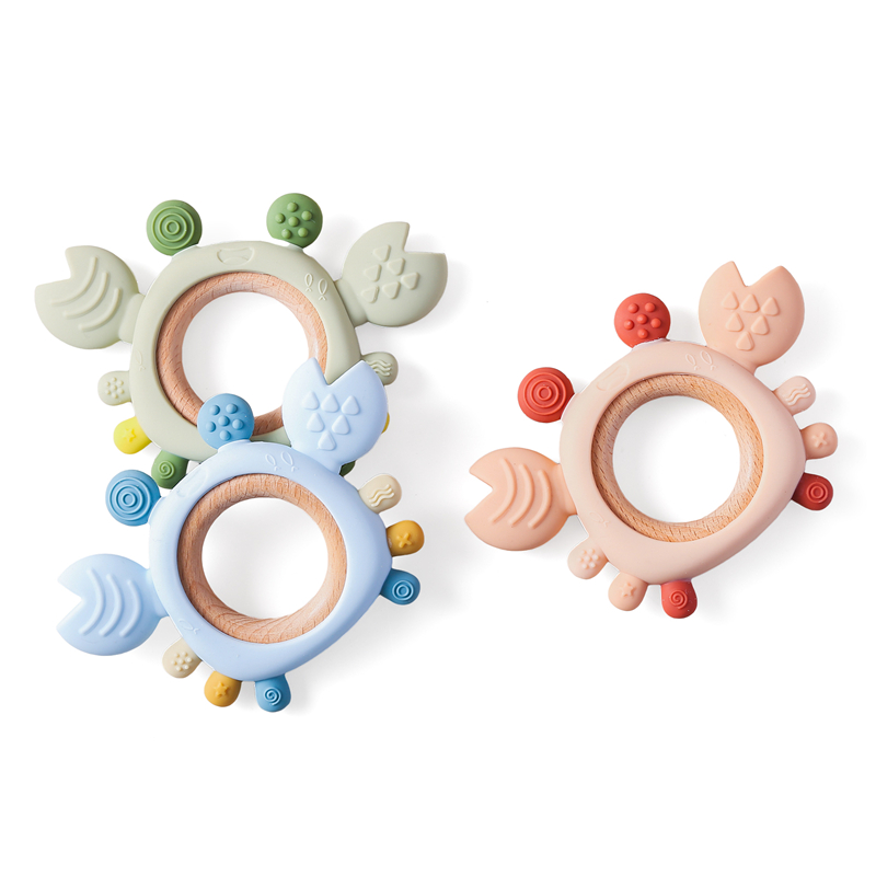 Baby Products Expo - Baby Silikon Beißring Cartoon Krabbe Beißring