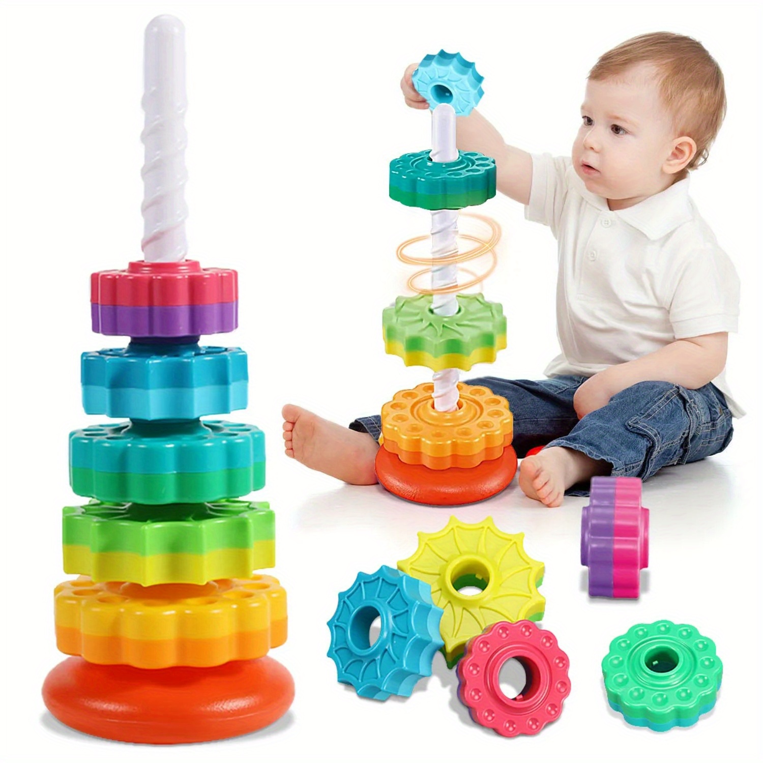 Rotierendes Regenbogenturm-Sta – Toddler Learning Tower Bewertung und Preis